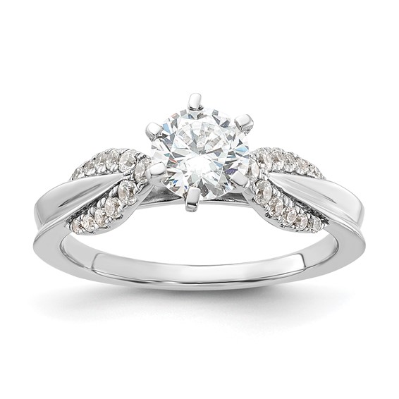 Sterling Silver Rhodium-plated Complete Diamonore Fancy Ring