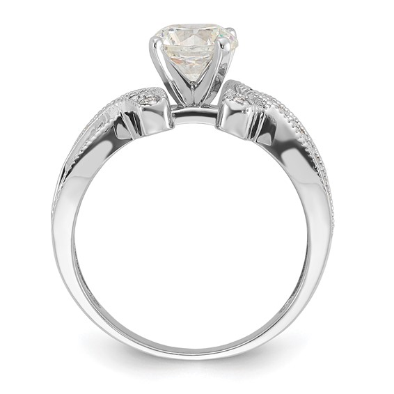 Sterling Silver Rhodium-plated Diamonore Fancy Ring