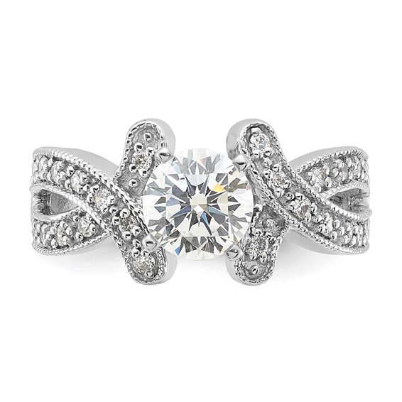 Sterling Silver Rhodium-plated Diamonore Fancy Ring