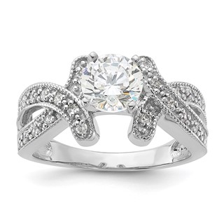 Sterling Silver Rhodium-plated Diamonore Fancy Ring