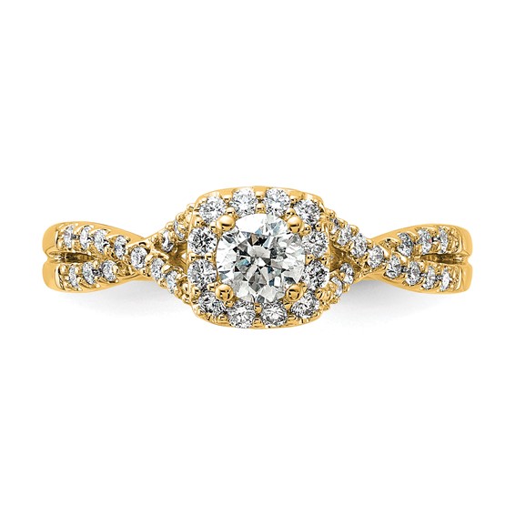 14k Diamond Semi-Mount Halo Twisted Engagement Ring, Promise brand