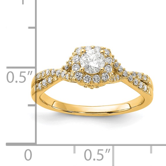 14k Diamond Semi-Mount Halo Twisted Engagement Ring, Promise brand