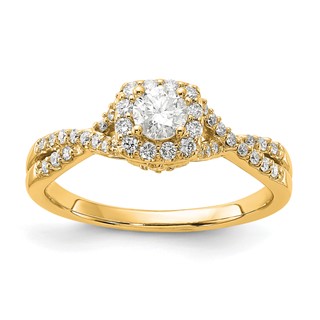 14k Diamond Semi-Mount Halo Twisted Engagement Ring, Promise brand