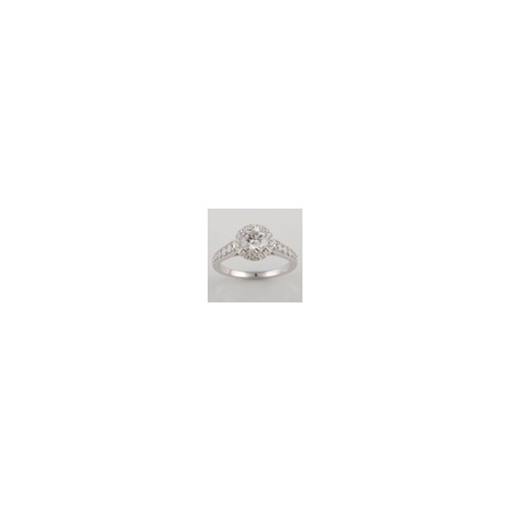 Sterling Silver 1.00ct 6MM center and 1.5tcw CZ Engagement Ring