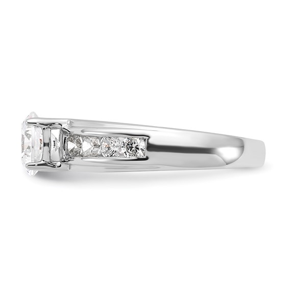 Sterling Silver Rhodium-plated Diamonore Channel Band Ring