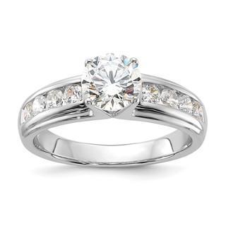 Sterling Silver Rhodium-plated Diamonore Channel Band Ring