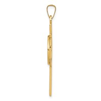 14K Yellow Gold Polished Solid Cross Pendant with St Anthony Medal view 2