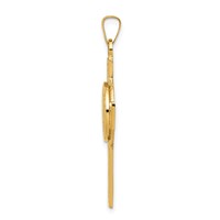 14K Yellow Gold Polished Cross Pendant with St. Christopher Medal view 2