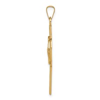14K Yellow Gold Polished Cross Pendant with St. Jude Thaddeus Medal view 2