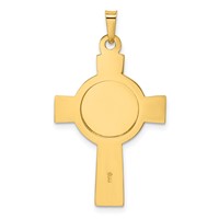 14K Yellow Gold Polished Cross Pendant with St. Jude Thaddeus Medal view 4