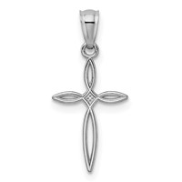 14K White Gold Passion Cross Charm view 3