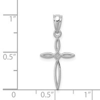 14K White Gold Passion Cross Charm view 4