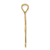 14K Cut-Out Stripes Cross with Heart Charm view 2