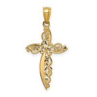 14K Scroll Design Cross Pendant view 4