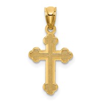 14K Small Budded Cross Charm view 4