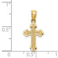 14K Small Budded Cross Charm view 3