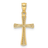14K Diamond-cut Cross Pendant view 3