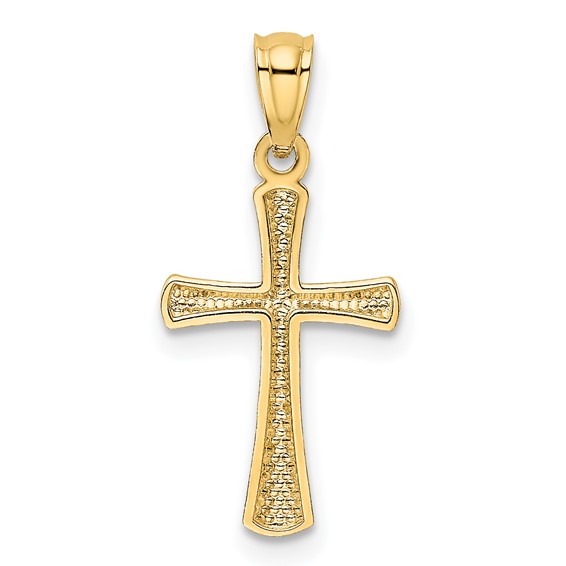 14k Diamond-cut Cross Pendant