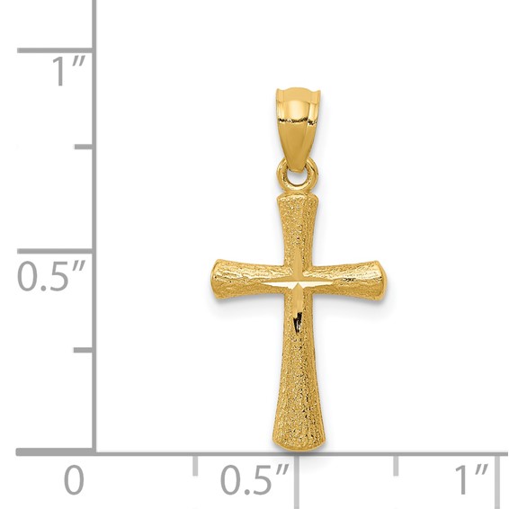 14k Diamond-cut Cross Pendant