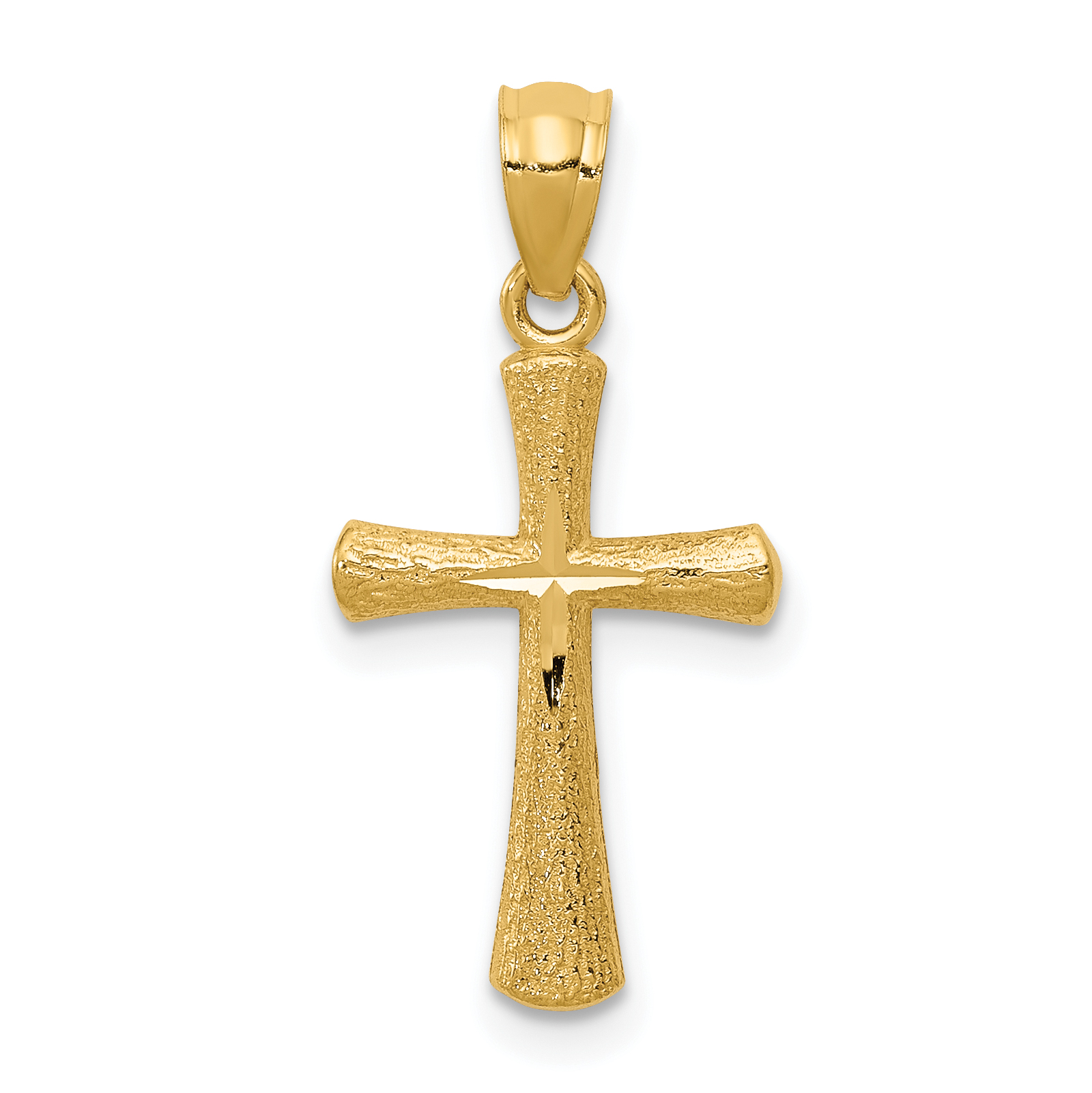 14k Diamond-cut Cross Pendant (REL124)