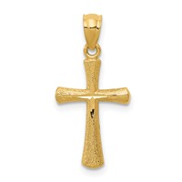 14K Diamond-cut Cross Pendant view 1