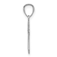 14K White Gold Budded Cross Charm view 2