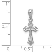 14K White Gold Budded Cross Charm view 4