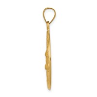 14K Yellow Gold Head of Christ Medal Hollow Round Pendant view 2
