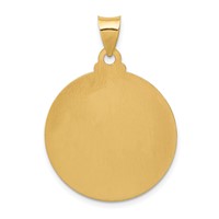 14K Yellow Gold Head of Christ Medal Hollow Round Pendant view 4
