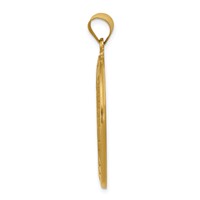 14K Yellow Gold Polished and Satin Hollow Saint Christopher Medal Oval Pendant view 2