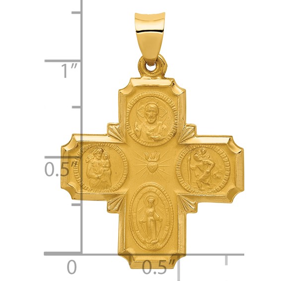 Gold Four Way Medal Pendants