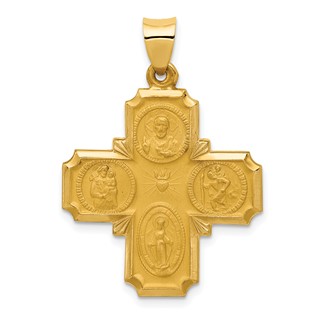 Gold Four Way Medal Pendants