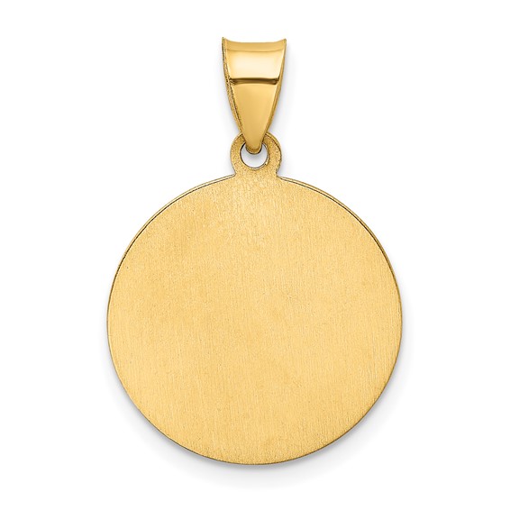 14k Polished and Satin Hollow HOLY COMMUNION Medal Round Pendant