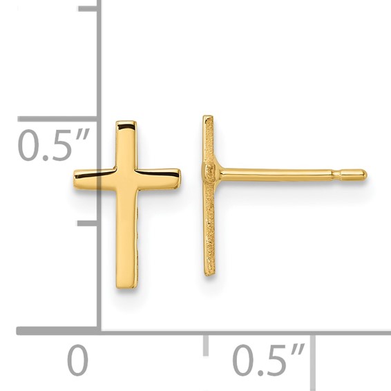 Gold Cross Post Earrings