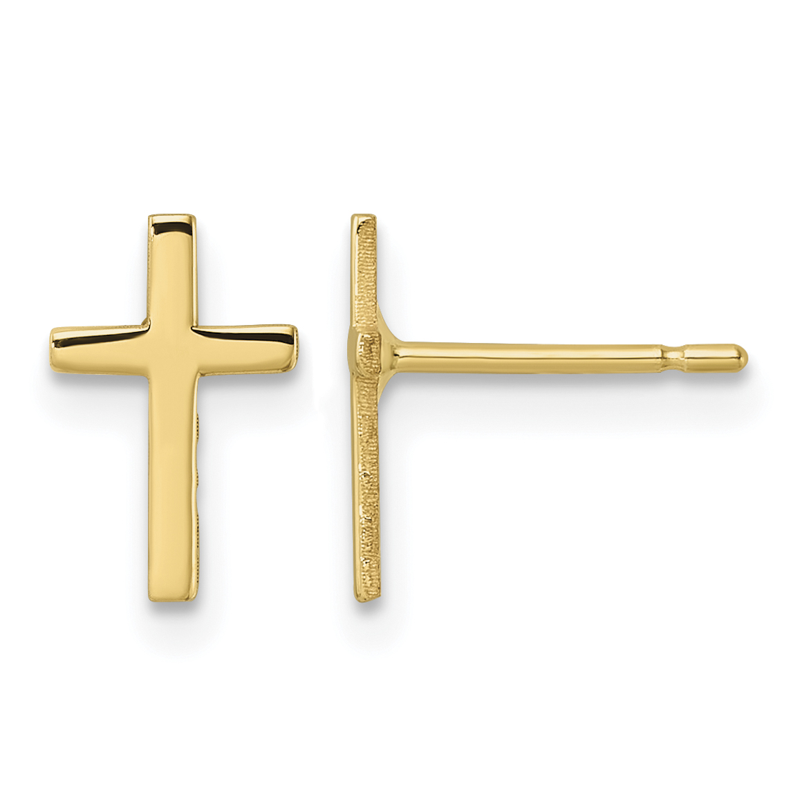 14k Polished Cross Earrings (REL172)
