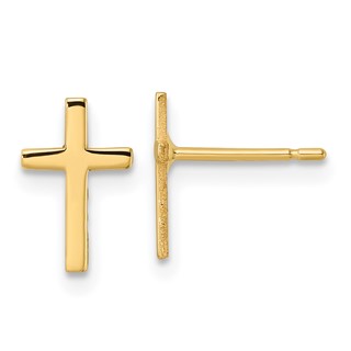 Gold Cross Post Earrings