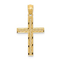 14K Yellow Gold Filigree Cross Pendant view 1
