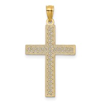 14K Yellow Gold Diamond-cut Filigree Cross Pendant view 3