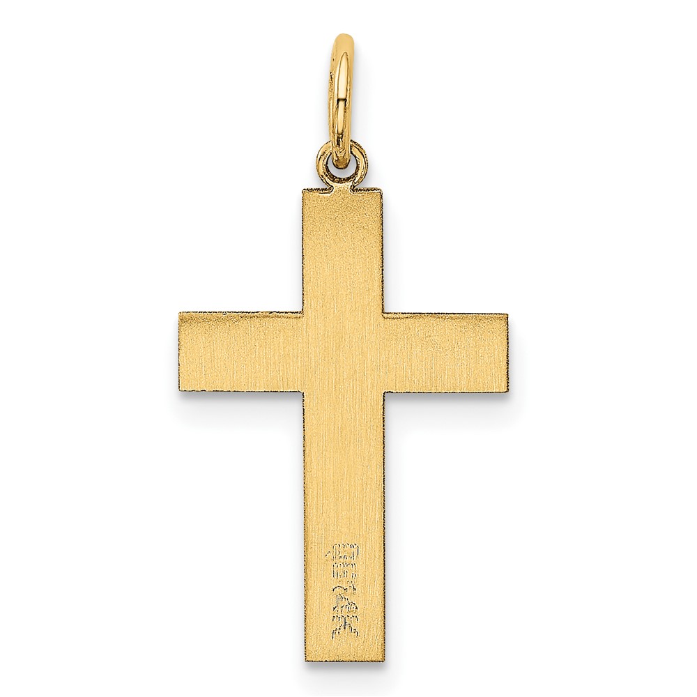 14k Polished Cross Pendant (REL74)