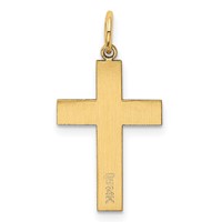 14K Yellow Gold Polished Cross Pendant view 3