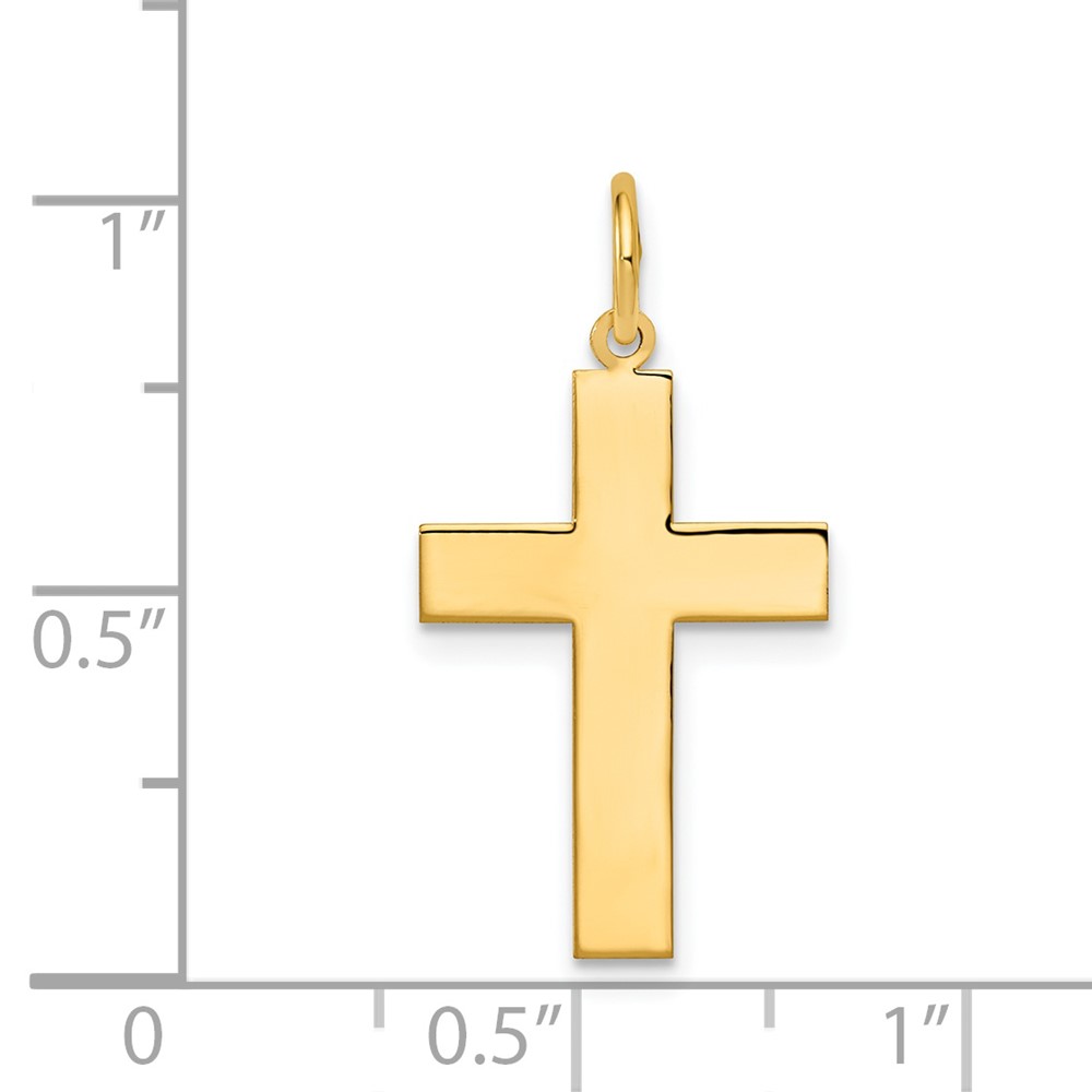 14k Polished Cross Pendant (REL74)
