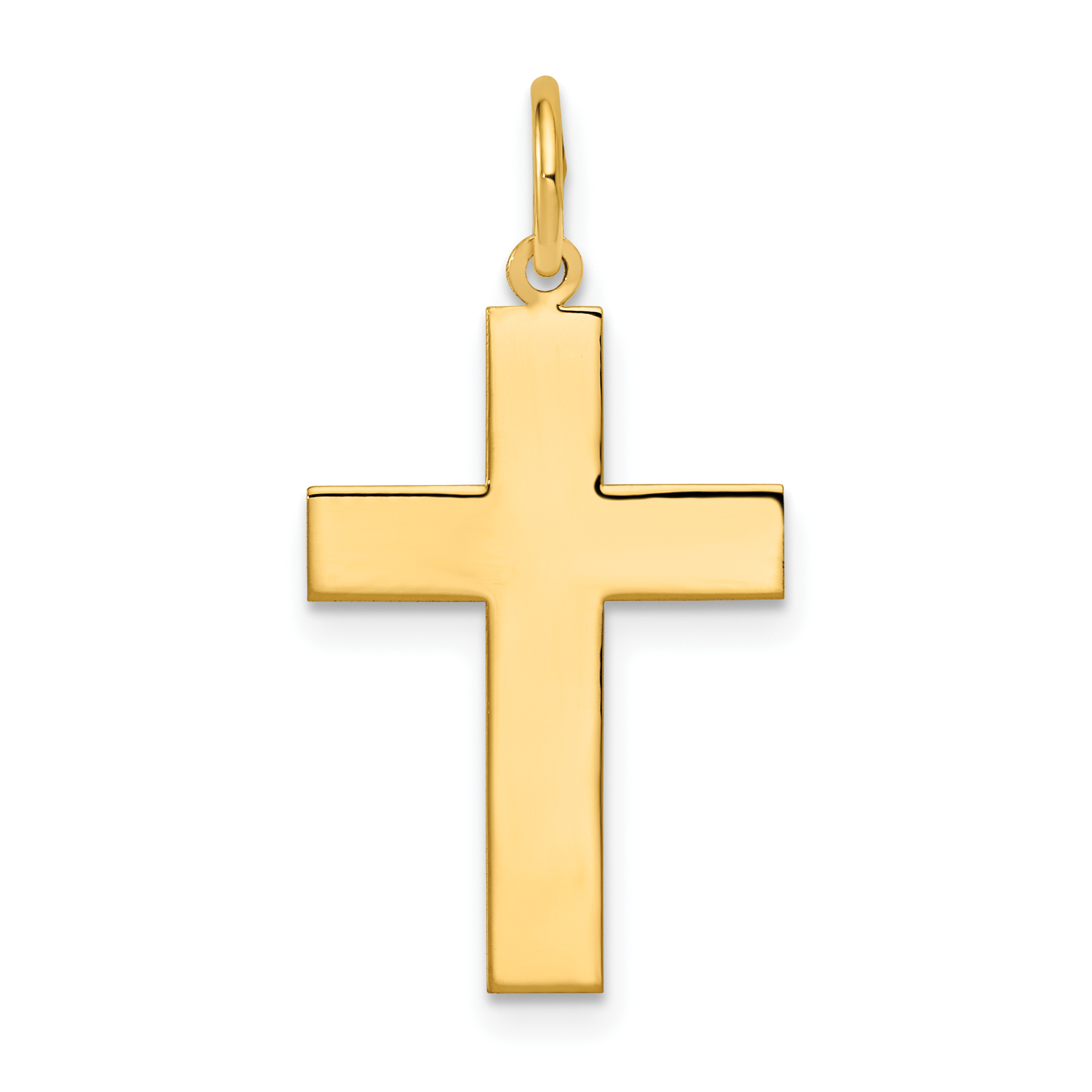 14k Polished Cross Pendant (REL74)