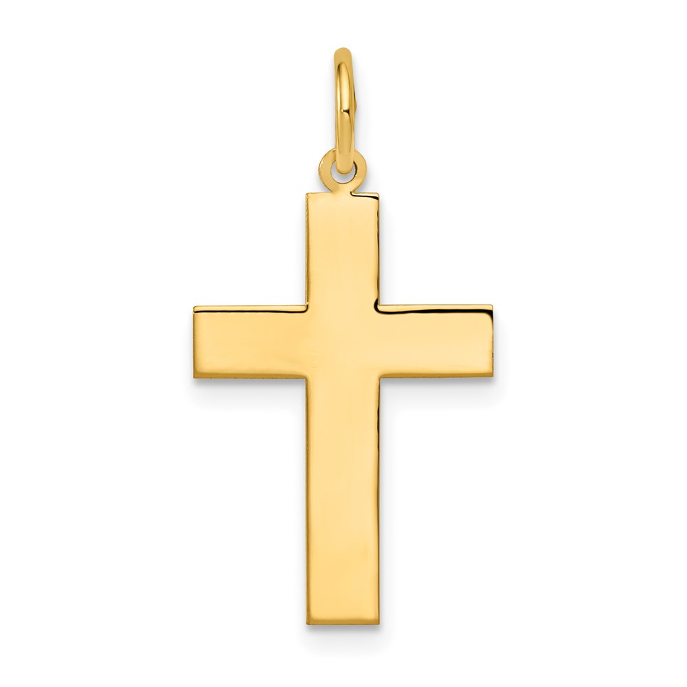 14k Polished Cross Pendant (REL74)