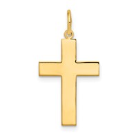 14K Yellow Gold Polished Cross Pendant view 1