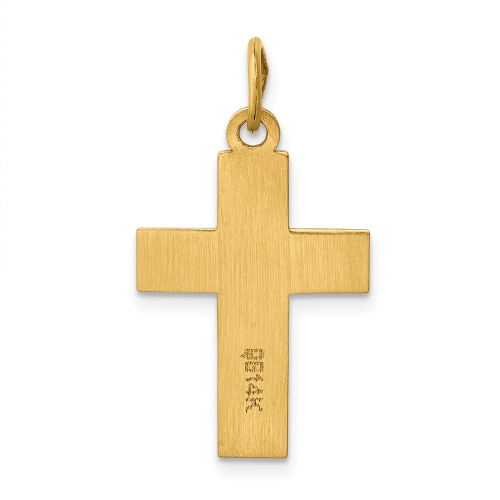14k Polished Cross Pendant (REL75)