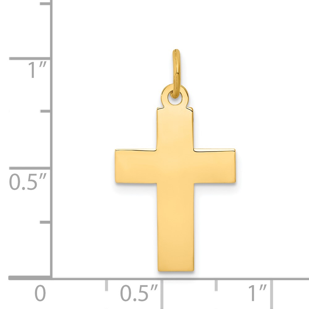 14k Polished Cross Pendant (REL75)