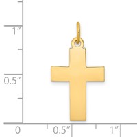 14K Yellow Gold Polished Cross Pendant view 3