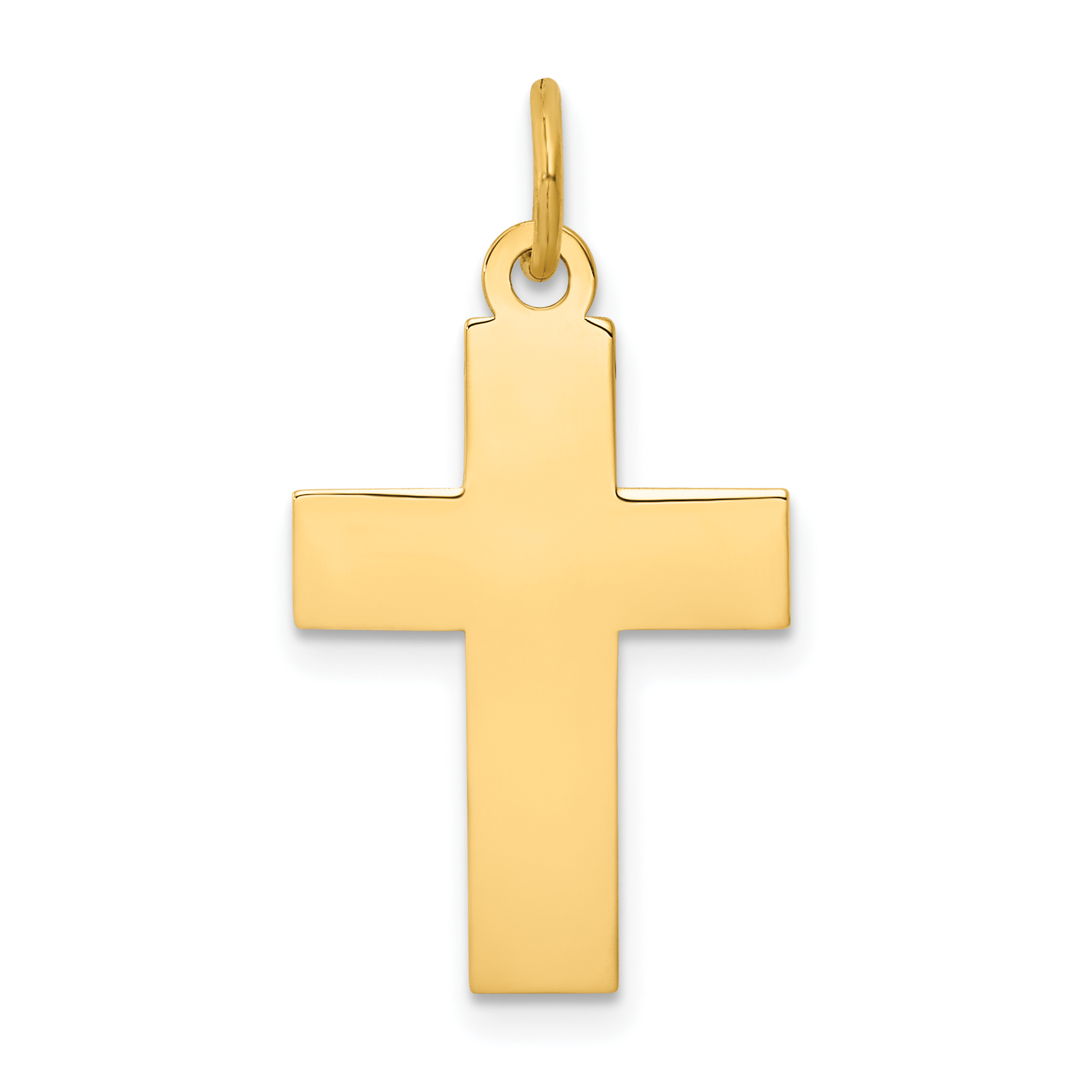 14k Polished Cross Pendant (REL75)