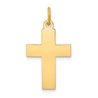 14K Yellow Gold Polished Cross Pendant view 1