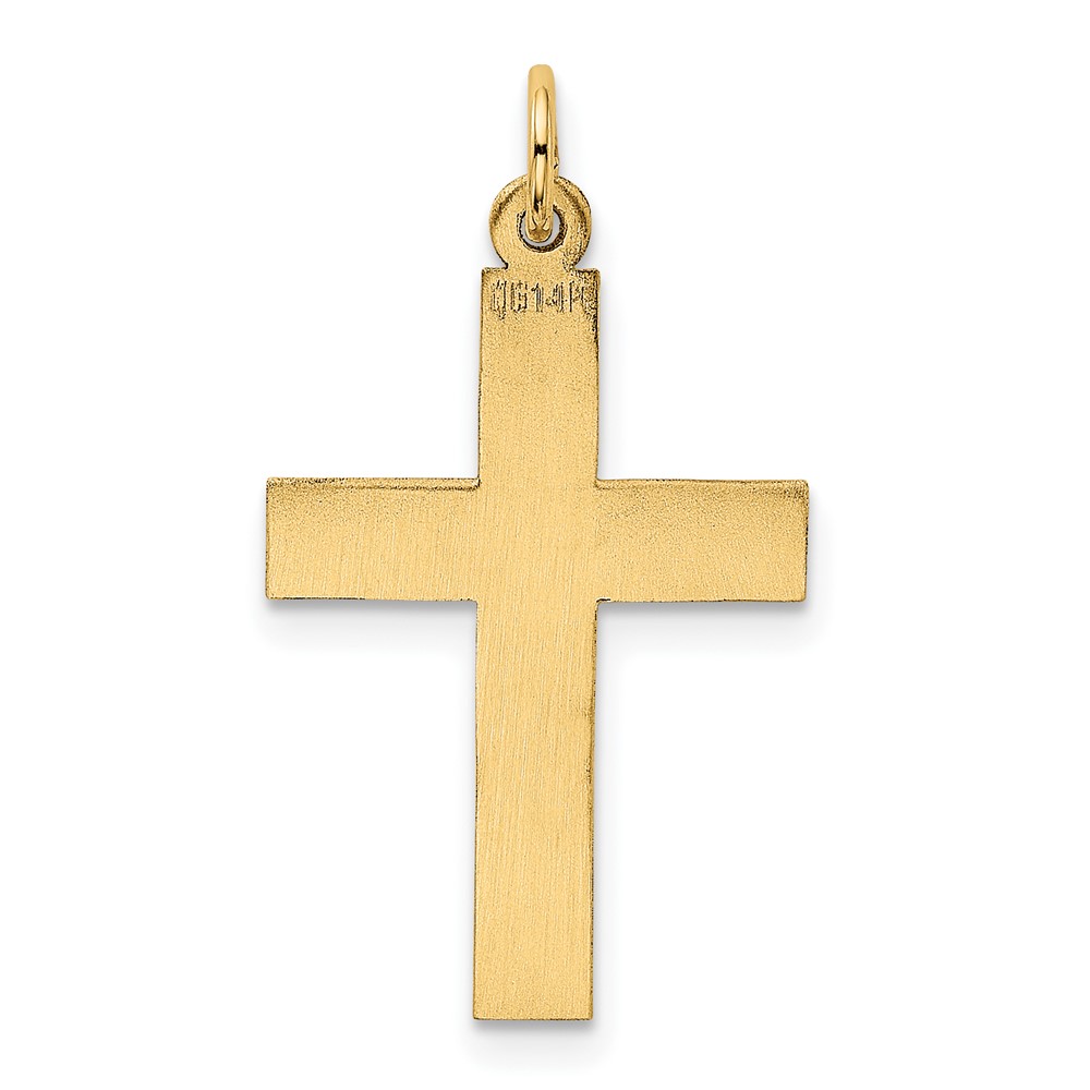 14k Polished Cross Pendant (REL76)